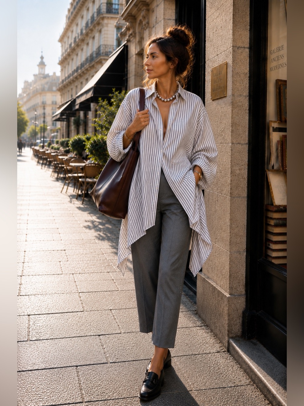 NWT COS Gray High-Rise Cropped Cigarette Trousers US 4 Retail $139